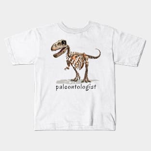 Paleontologist text with dinosaur illustration Kids T-Shirt